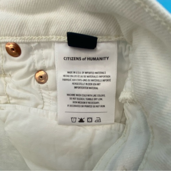 Citizens Of Humanity Distressed Racer White Jeans Size 25 - Picture 9 of 11